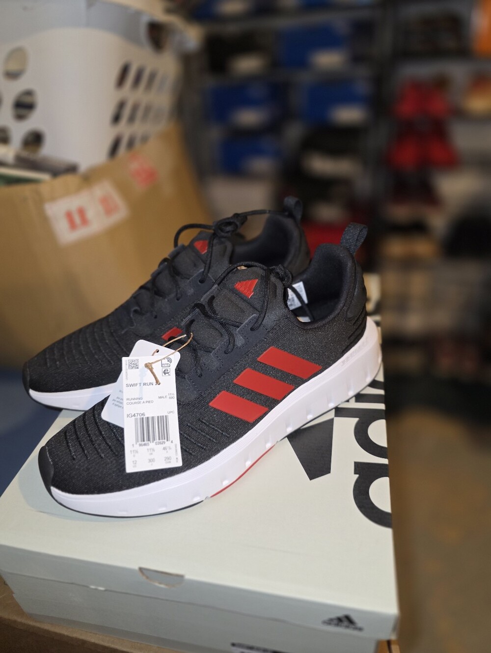 adidas Black and Red Lightweight Running Shoes
